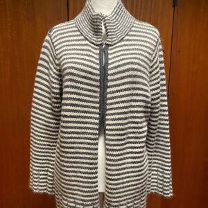 Talbots grey and white cardigan sweater size X